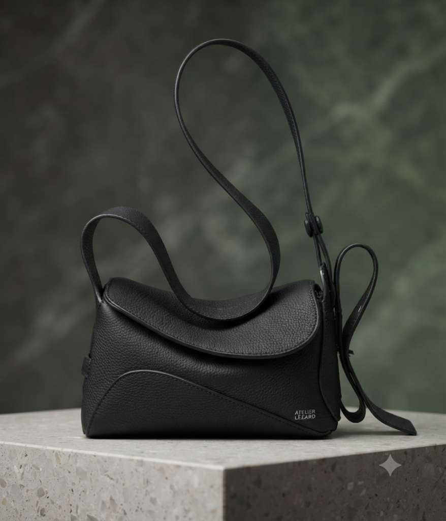 black pebble leather crossbody shoulder bag